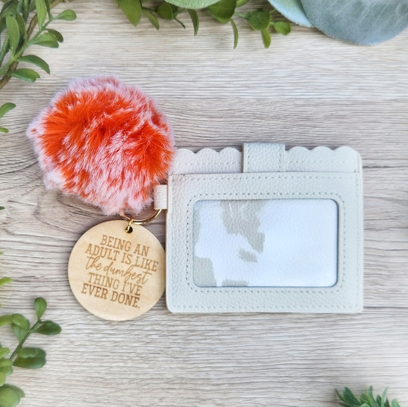 Wallet Keychain and Puff with Laser Engraved Charm - Being An Adult - Picture 8 of 11